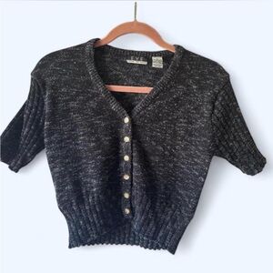 Vintage 90s Women's Blackish Shrunken Cozy Sweater #cardigan